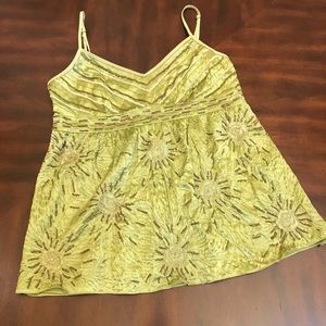Ideology Satin Cami Gold Beading & Thread Small